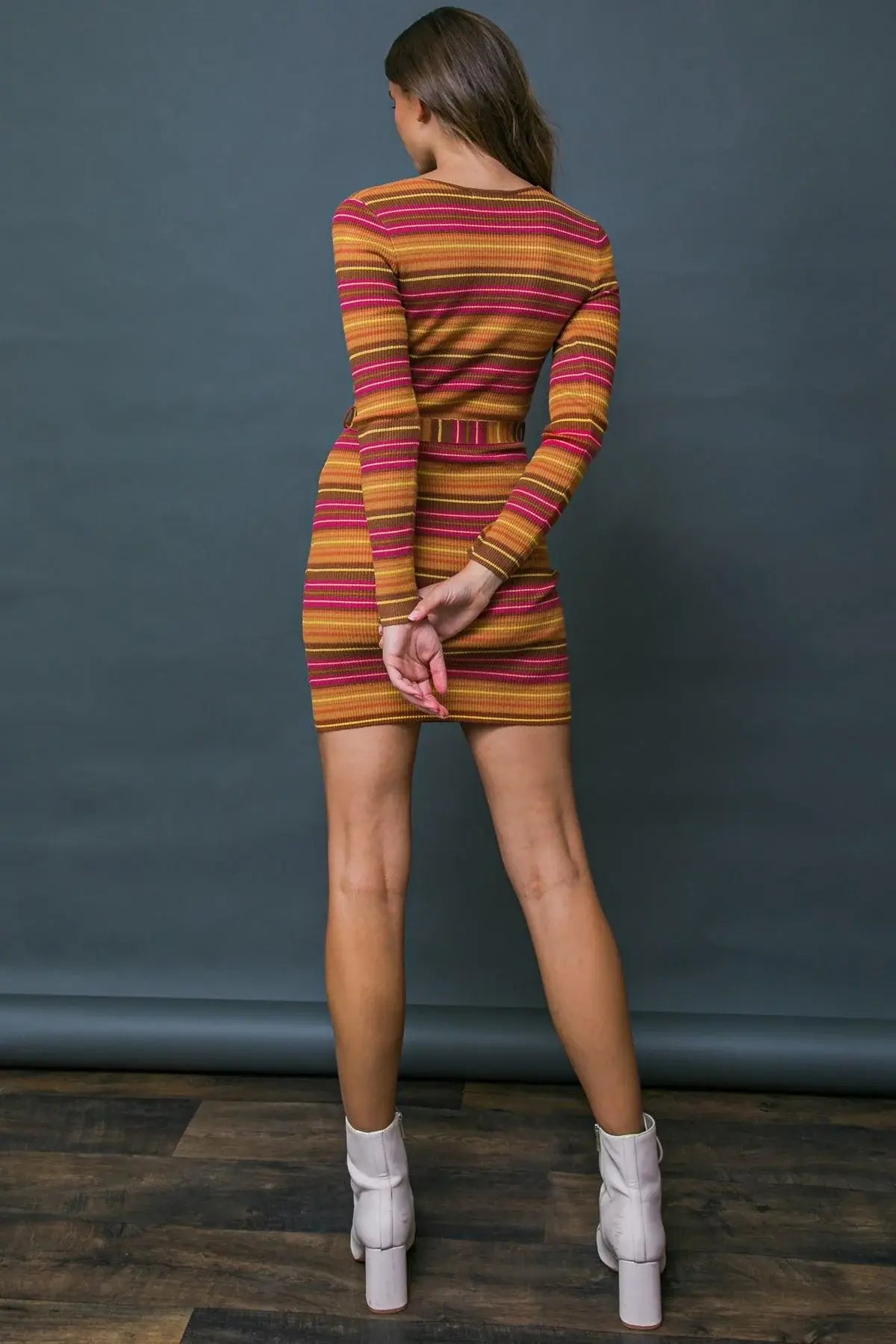 FLIRTATIOUS NATURE SWEATER MIDI DRESS - Flying Tomato - Flyclothing LLC