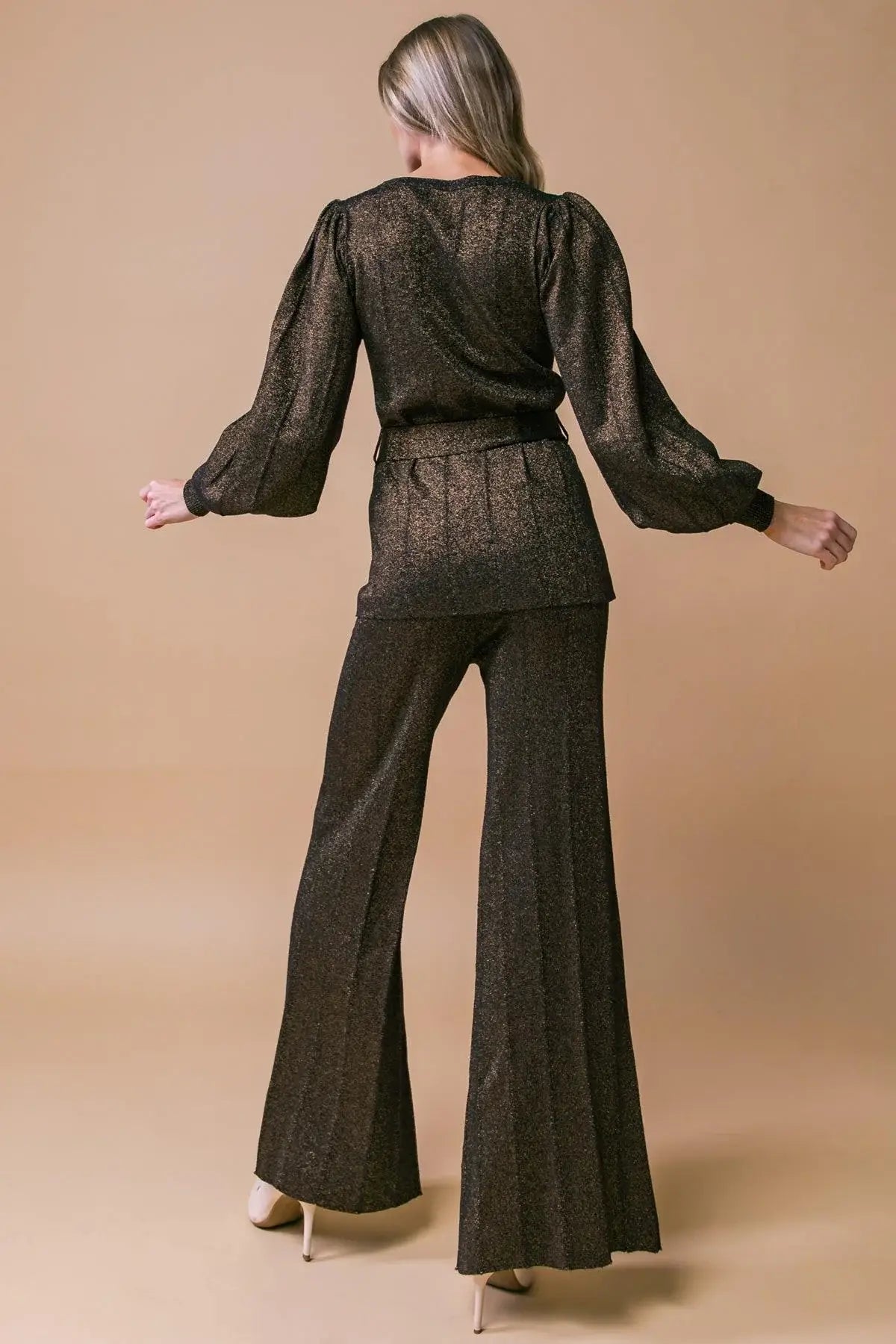 STUNNING STANCE METALLIC SWEATER TUNIN AND PANT SET - Flying Tomato - Flyclothing LLC