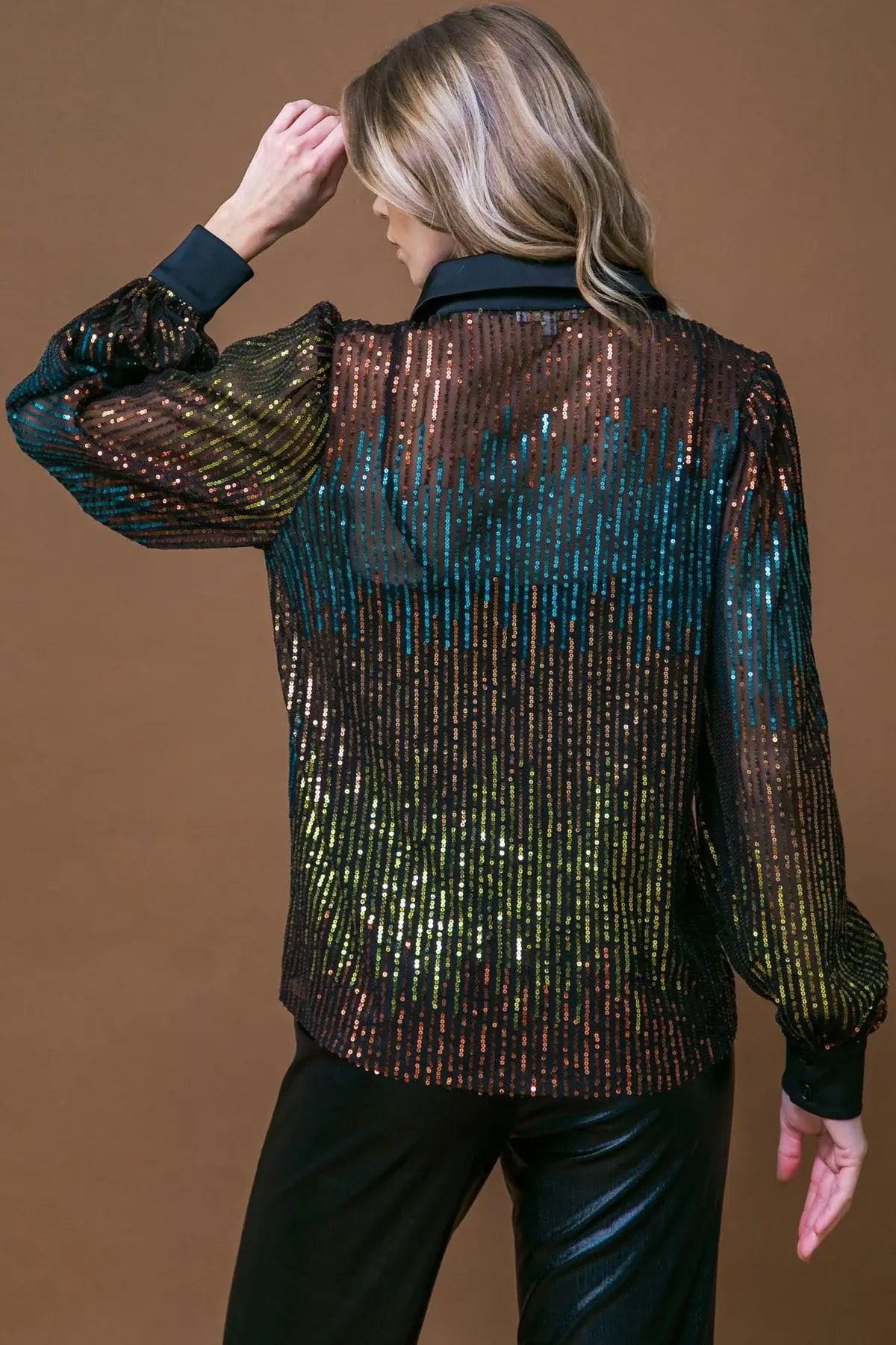 CAUSE A COMMOTION SEQUIN BLOUSE - Flying Tomato - Flyclothing LLC