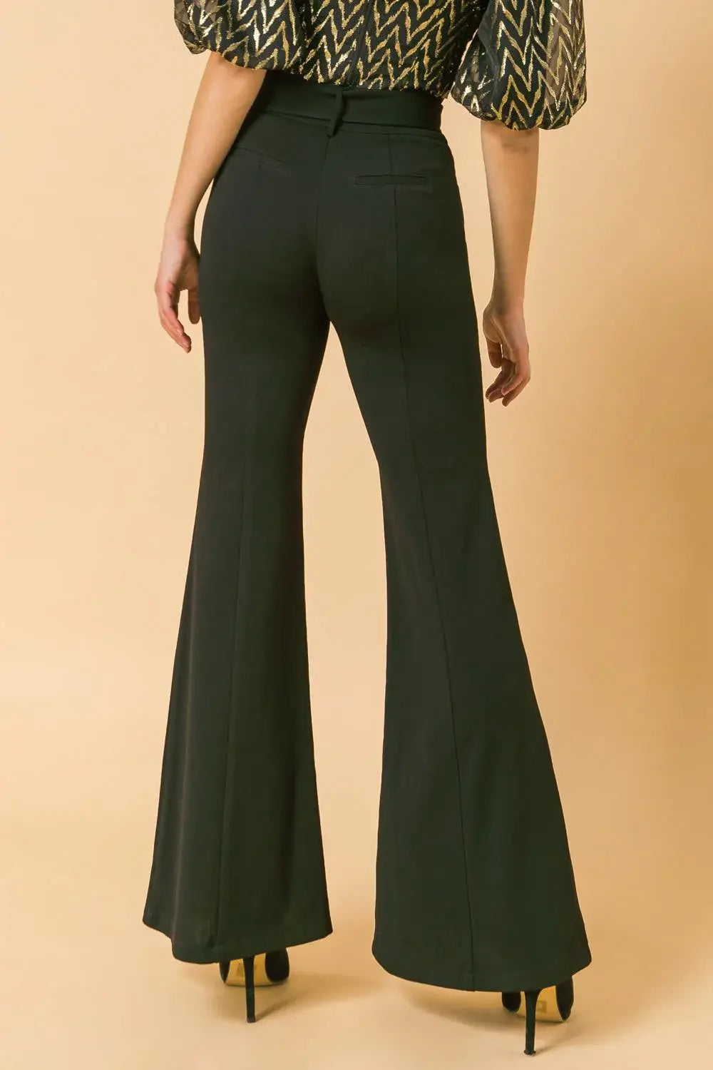 COUNTDOWN THE HOURS WOVEN FLARED PANTS - Flying Tomato - Flyclothing LLC