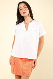 VERY J Nochted Short Sleeve Washed T-Shirt - Trendsi
