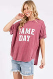 Mittoshop GAME DAY Round Neck Short Sleeve T-Shirt - Trendsi - Flyclothing LLC