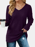 V-Neck Long Sleeve T-Shirt - Trendsi - Flyclothing LLC