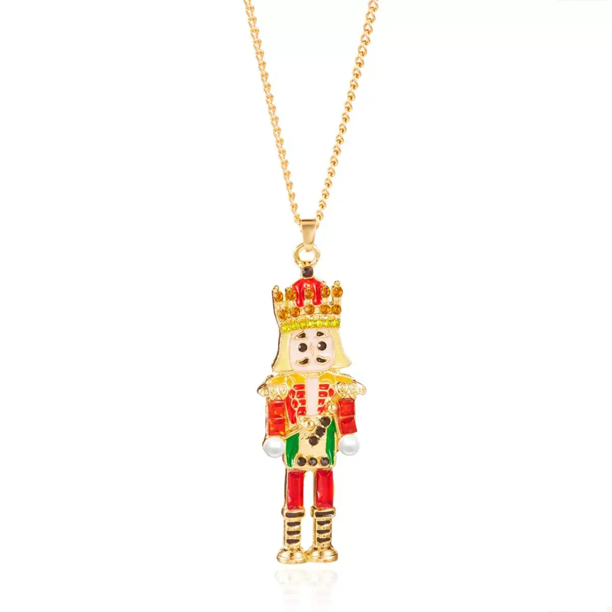 Christmas 18K Gold-Plated Nutcracker Pendant Necklace - Trendsi - Flyclothing LLC