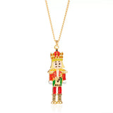 Christmas 18K Gold-Plated Nutcracker Pendant Necklace - Trendsi - Flyclothing LLC