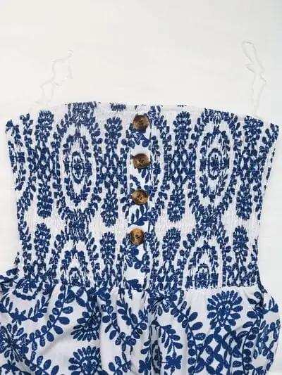 Perfee Smocked Tube Wide Leg Jumpsuit - Trendsi - Flyclothing LLC