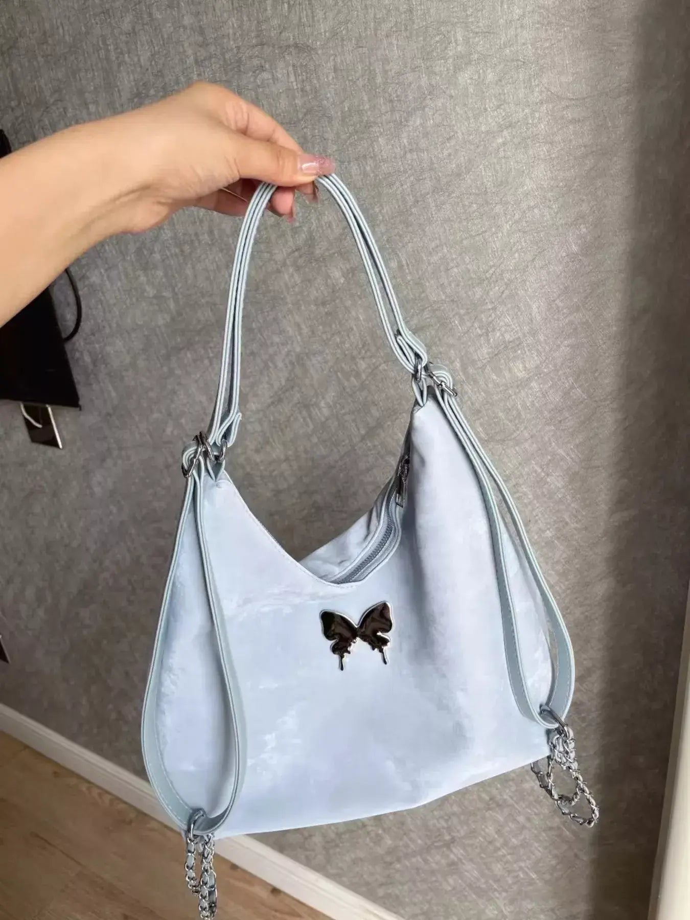 Butterfly Decor Convertible Shoulder Bag - Trendsi - Flyclothing LLC