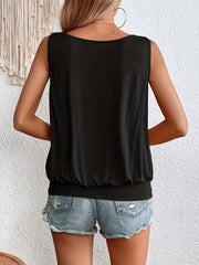Full Size Ruched Scoop Neck Tank - Trendsi