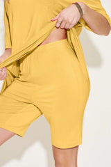 Basic Bae Bamboo Full Size V-Neck Drop Shoulder T-Shirt and Shorts Set - ShopBasicbae - Flyclothing LLC
