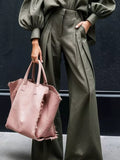 Lantern Sleeve Shirt and Wide Leg Pants Set - Trendsi - Flyclothing LLC