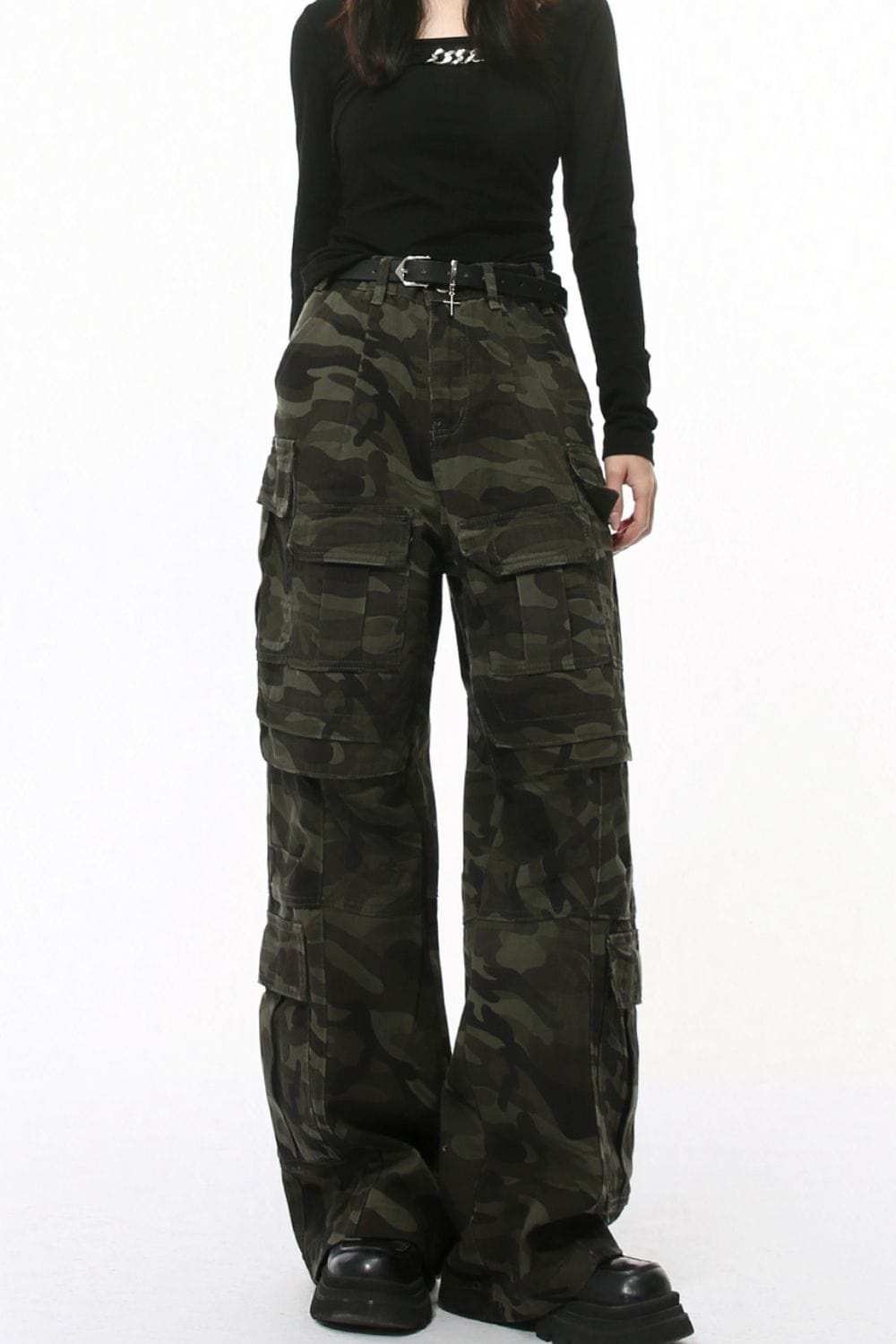 Men's Camouflage Straight Cargo Jeans - Trendsi - Flyclothing LLC