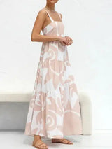 Square Neck Wide Strap Maxi Dress - Trendsi - Flyclothing LLC