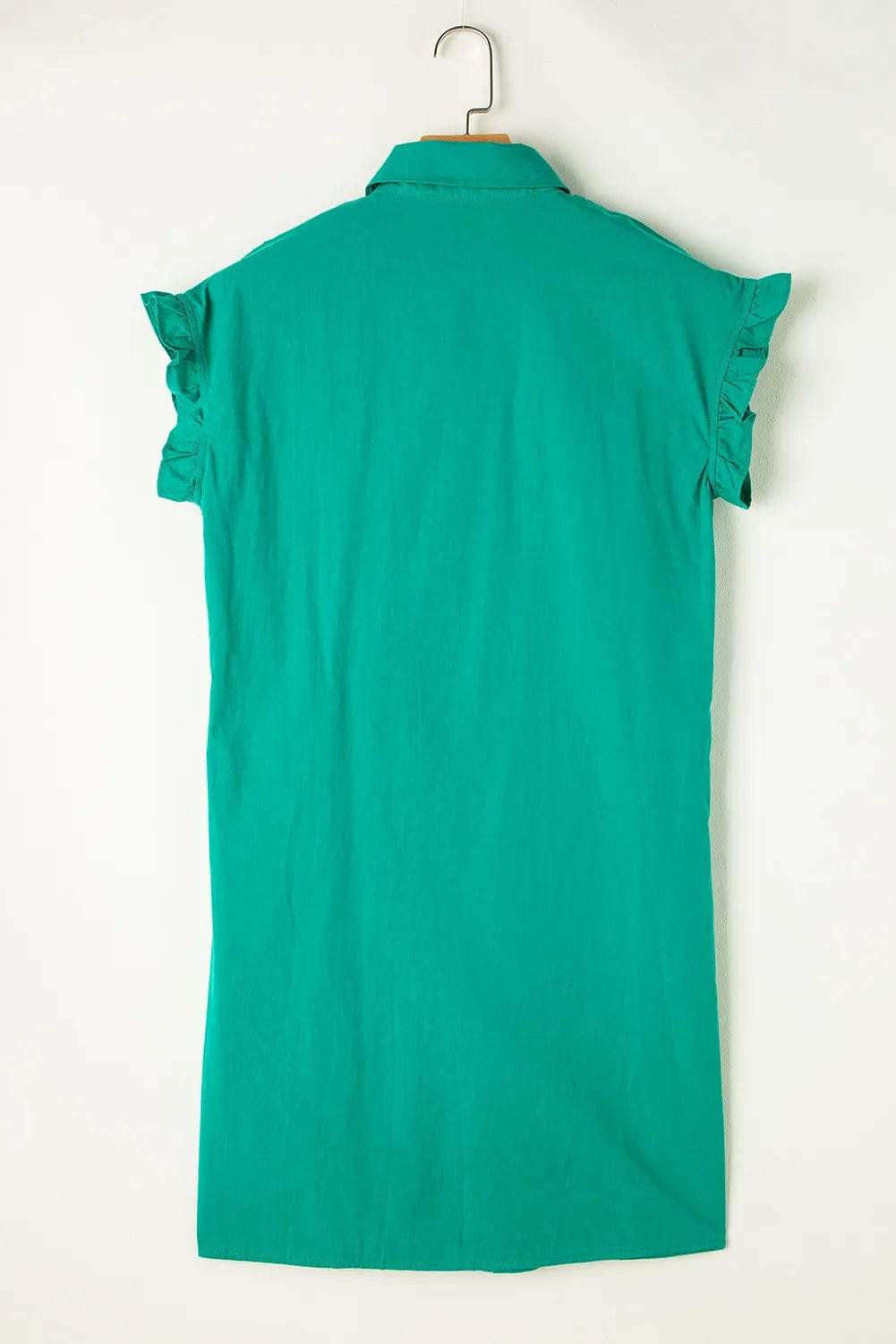Collared Neck Flounce Sleeve Dress - Trendsi - Flyclothing LLC