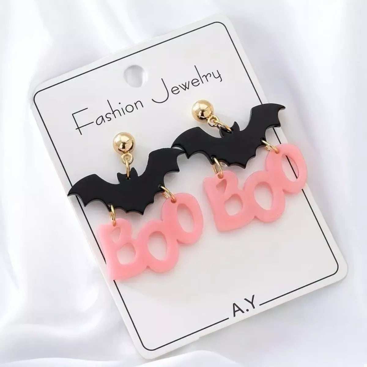 Halloween Bat Boo Dangle Earrings - Trendsi - Flyclothing LLC