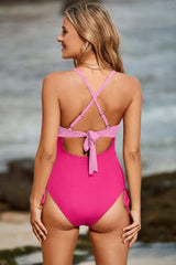 Cutout V-Neck Spaghetti Strap One-Piece Swimwear - Trendsi - Flyclothing LLC