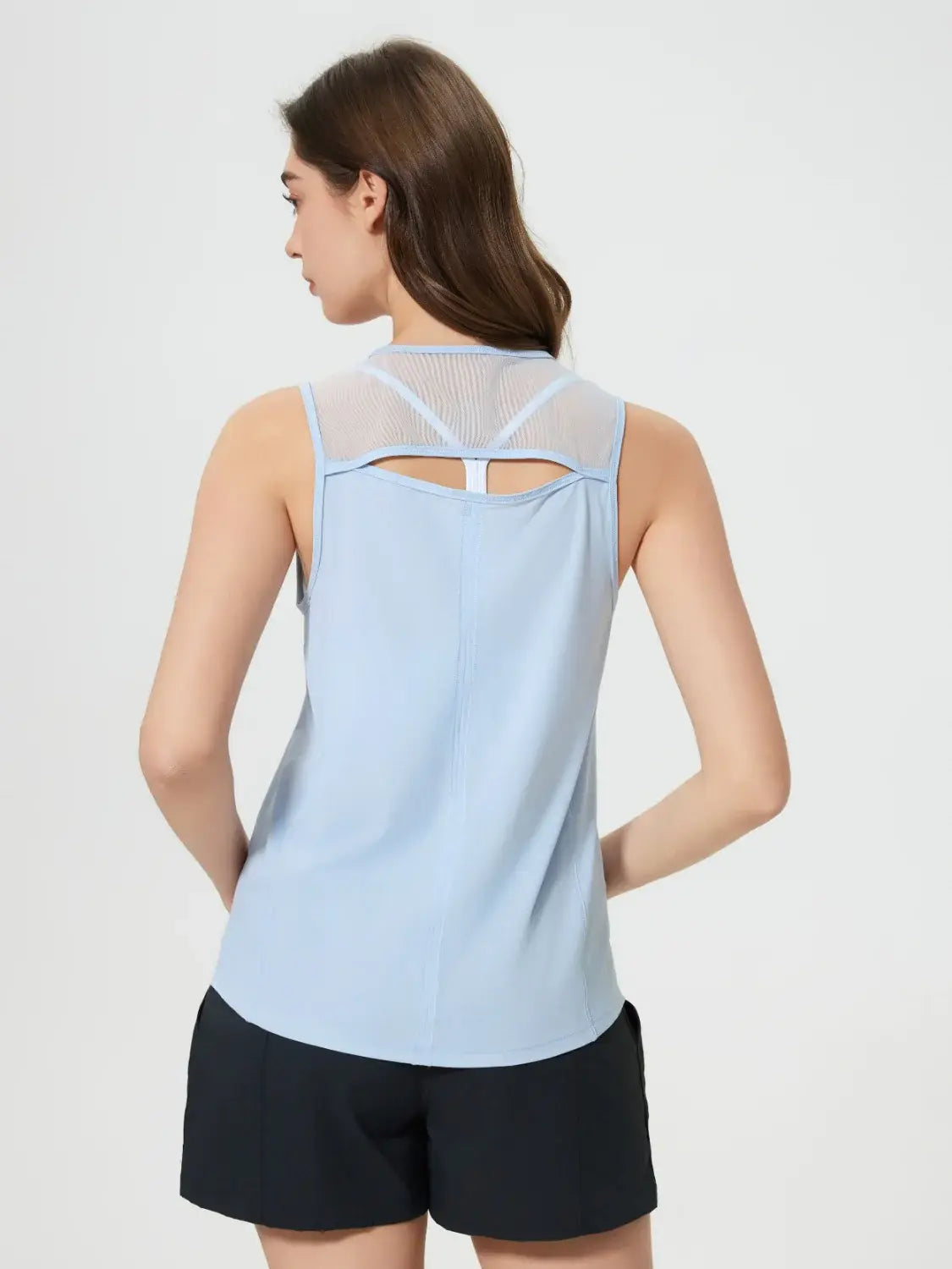 Millennia Cutout Back Round Neck Active Tank - Trendsi - Flyclothing LLC