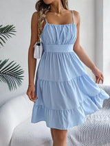 Smocked Back Tiered Cami Dress - Trendsi - Flyclothing LLC