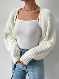 Honey Open Front Long Sleeve Cropped Cardigan - Trendsi