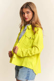 J.NNA Snap Down Long Sleeve High Low Shacket - Trendsi - Flyclothing LLC