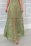 Hollowed-Out Sleeveless Maxi Dress - Trendsi