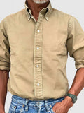 Men's Full Size Collared Neck Button Down Shirt Plus Size - Trendsi - Flyclothing LLC