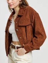 Button Up Long Sleeve Jacket - Trendsi - Flyclothing LLC