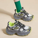 Letter Lace-Up Round Toe Athletic Shoes - Trendsi - Flyclothing LLC