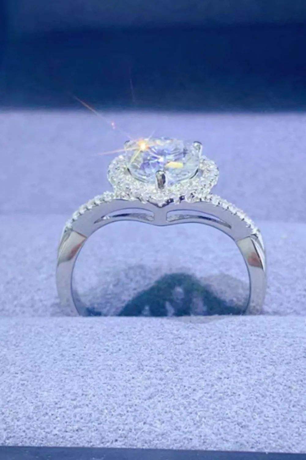 1 Carat Moissanite 925 Sterling Silver Heart Ring - Trendsi - Flyclothing LLC