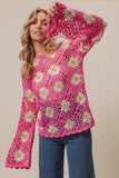 BiBi Floral Crochet Net Lace Cover Up - Trendsi - Flyclothing LLC