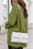 V-Neck Dropped Shoulder Sweater - Trendsi