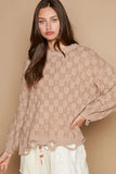POL Checkered Distressed Edge Sweater - Trendsi