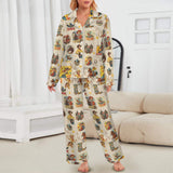 Baha Ranch Vintage Cowgirl Collage Western Rodeo Satin Pajamas - Baha Ranch Western Wear - Flyclothing LLC
