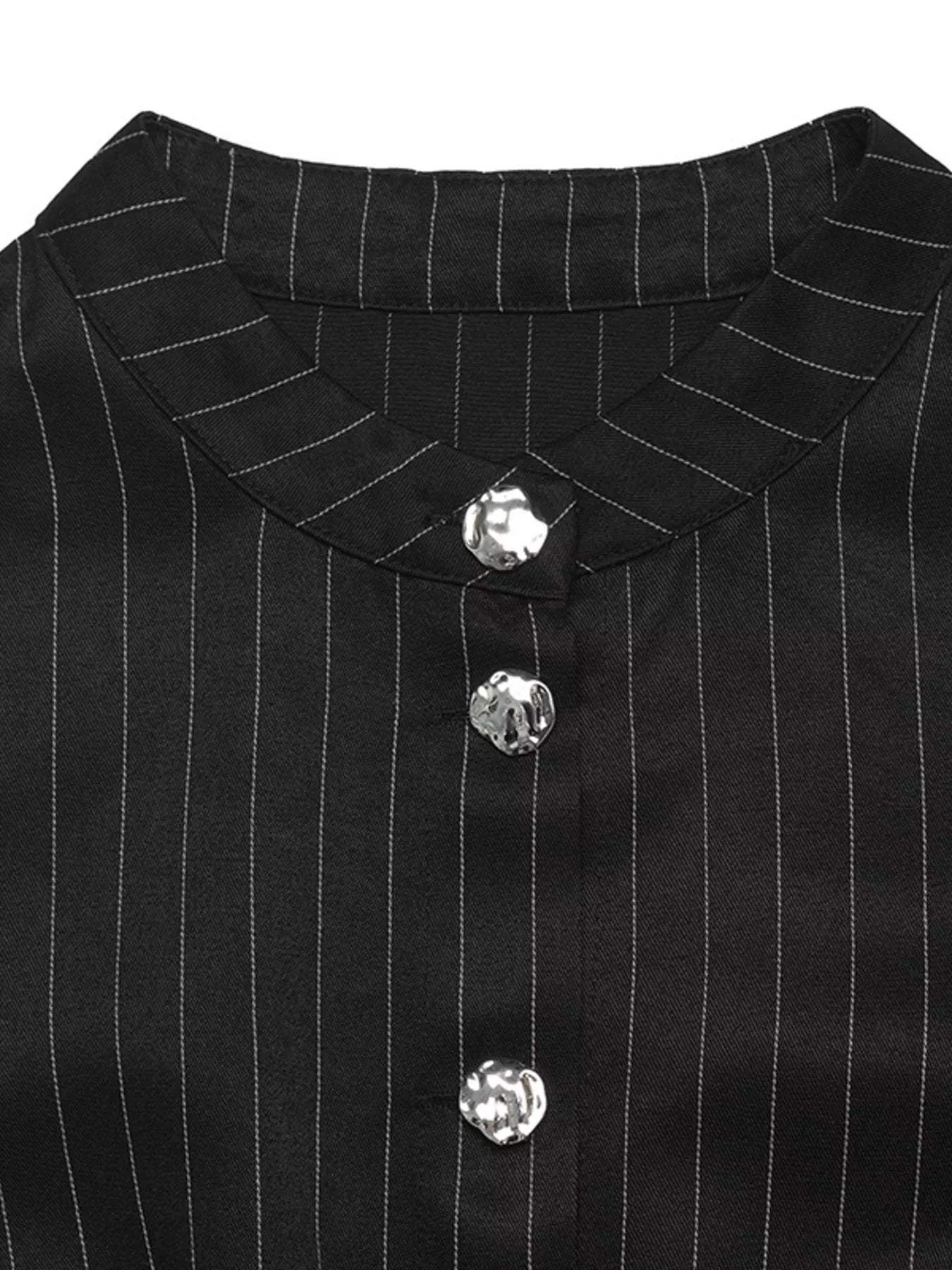 Striped Long Sleeve Peplum Blouse - Trendsi - Flyclothing LLC