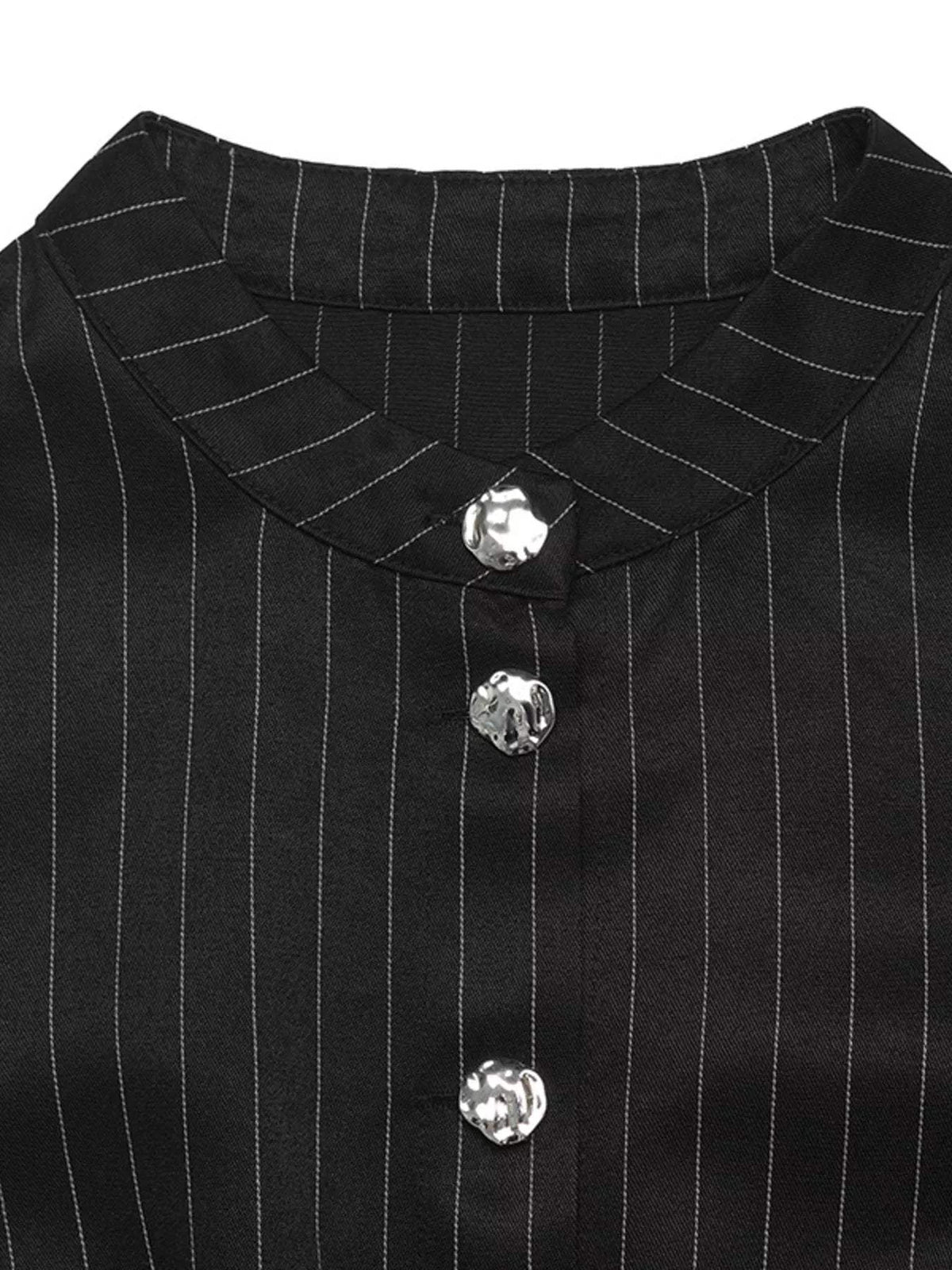 Striped Long Sleeve Peplum Blouse - Trendsi - Flyclothing LLC
