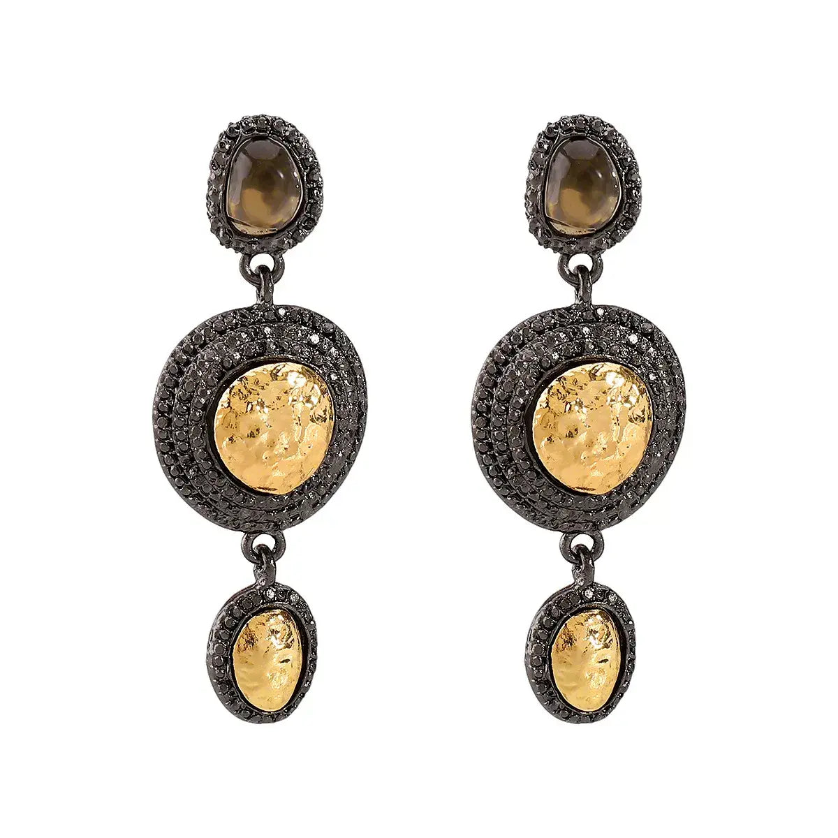 Vintage-Inspired Dangle Earrings with Gold Accents - Trendsi - Flyclothing LLC