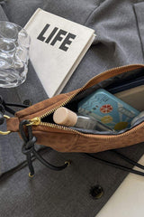PU Leather Strap Suede Shoulder Bag - Trendsi - Flyclothing LLC