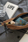 PU Leather Strap Suede Shoulder Bag - Trendsi - Flyclothing LLC