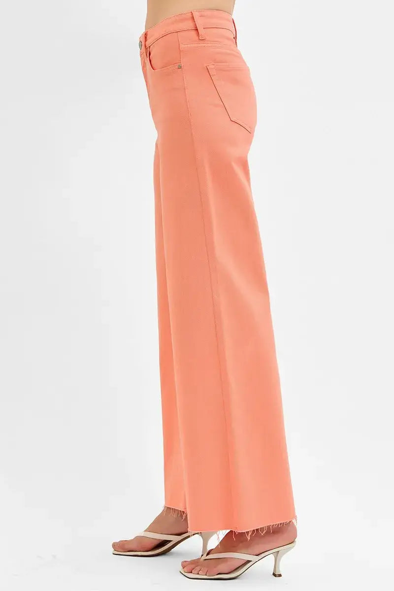 RISEN Full Size Tummy Control High Rise Wide Leg Palazzo Jeans Plus Size - Trendsi - Flyclothing LLC