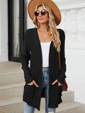 Pocketed Open Front Long Sleeve Cardigan - Trendsi - Flyclothing LLC