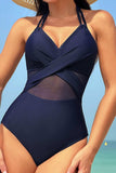 Crisscross Halter Neck One-Piece Swimwear - Trendsi - Flyclothing LLC