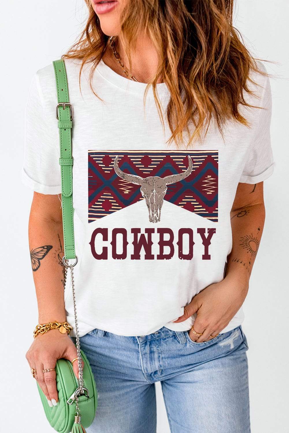 Graphic Round Neck Short Sleeve T-Shirt - Trendsi - Flyclothing LLC