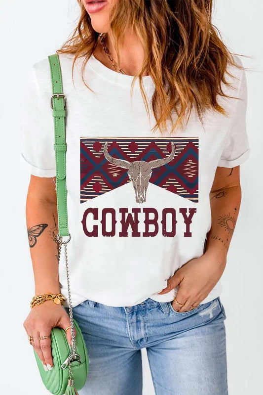 Graphic Round Neck Short Sleeve T-Shirt - Trendsi - Flyclothing LLC