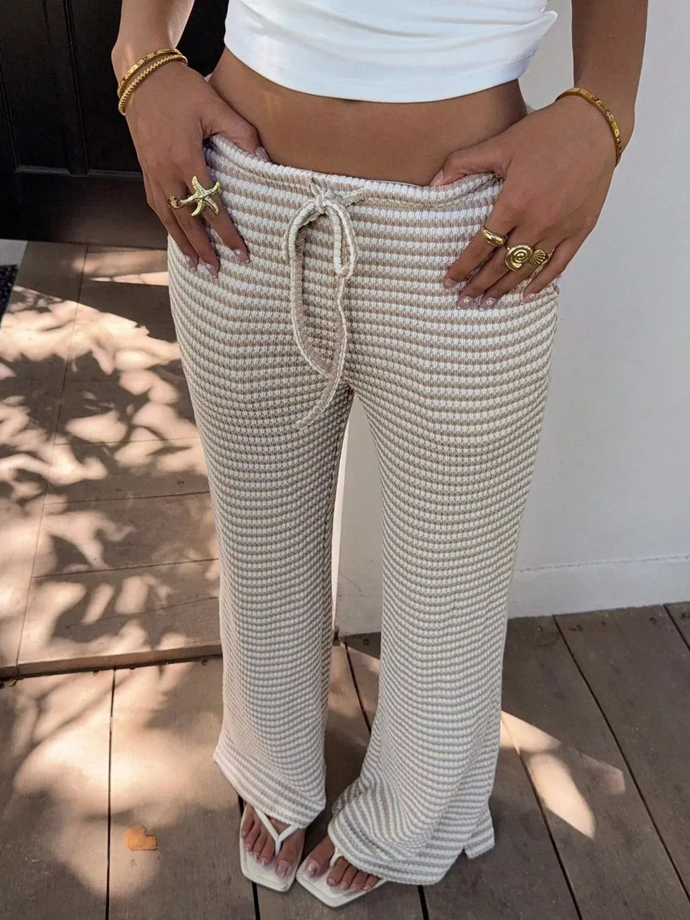 Drawstring Wide Leg Pants - Trendsi - Flyclothing LLC