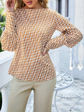Printed Long Sleeve Blouse - Trendsi - Flyclothing LLC