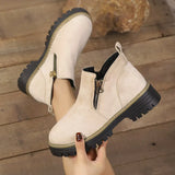 Round Toe Platform Boots - Trendsi - Flyclothing LLC