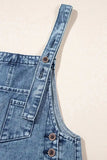 Distressed Bib Pocket Wide Leg Denim Overalls - Trendsi - Flyclothing LLC
