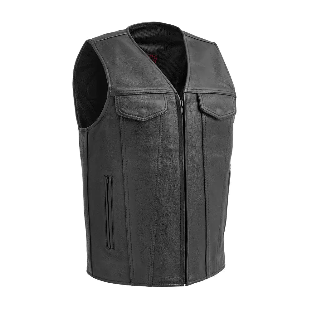Badlands Men's Motorcycle Leather Vest - First Manufacturing Company - Flyclothing LLC