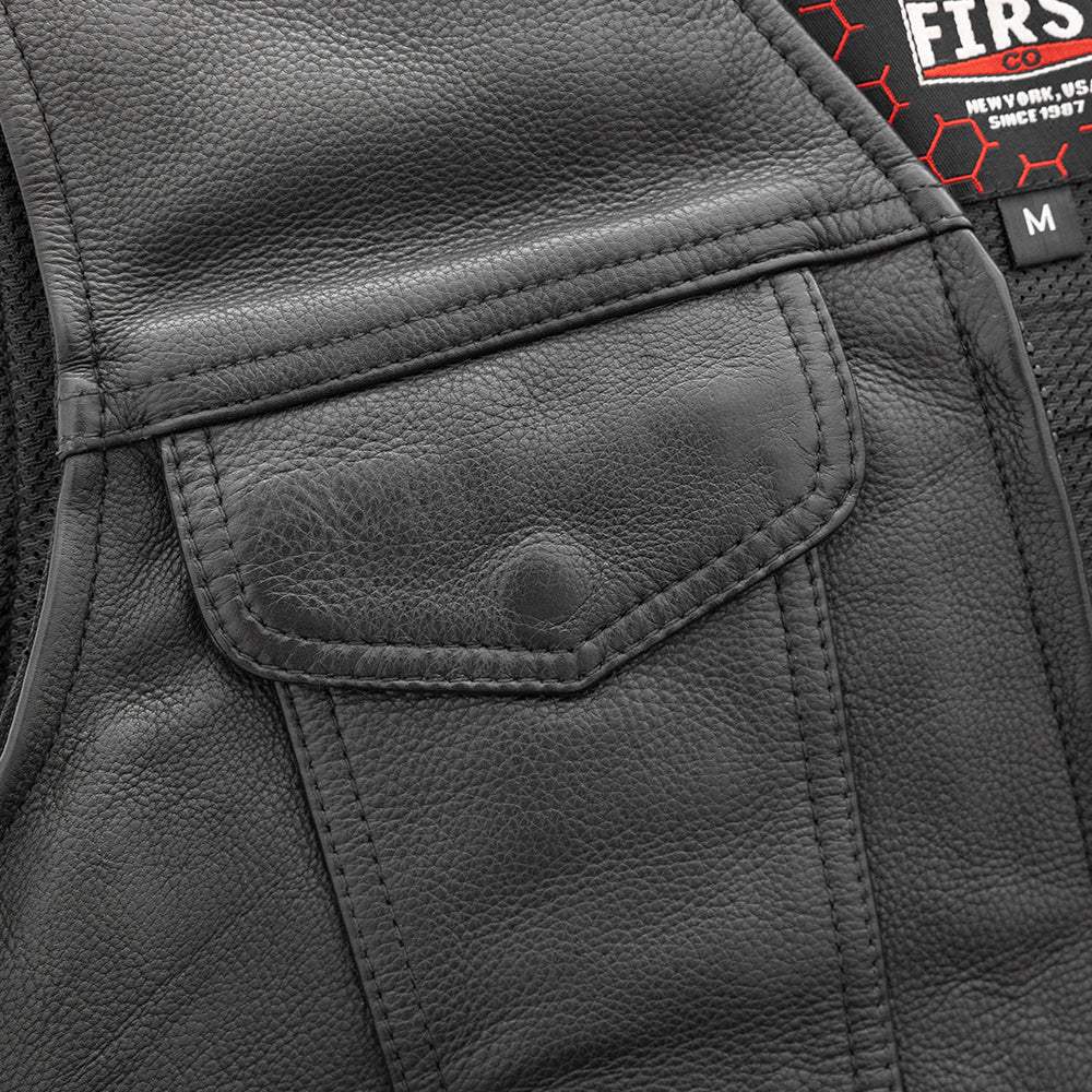 Badlands Men's Motorcycle Leather Vest - First Manufacturing Company - Flyclothing LLC