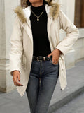 Drawstrig Zip Up Hooded Jacket - Trendsi