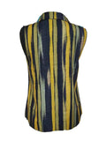 Button Detail Striped Sleeveless Shirt - Trendsi - Flyclothing LLC
